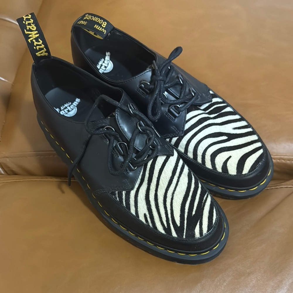 Dr. Martens Black Zebra Print Men's Shoes